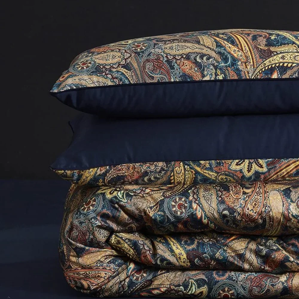 Boho Bliss: Paisley Floral Duvet Cover Set with Pillowcases